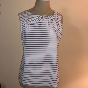 Banana Republic Sleeveless and Striped Work Top with Bow. Size XS.